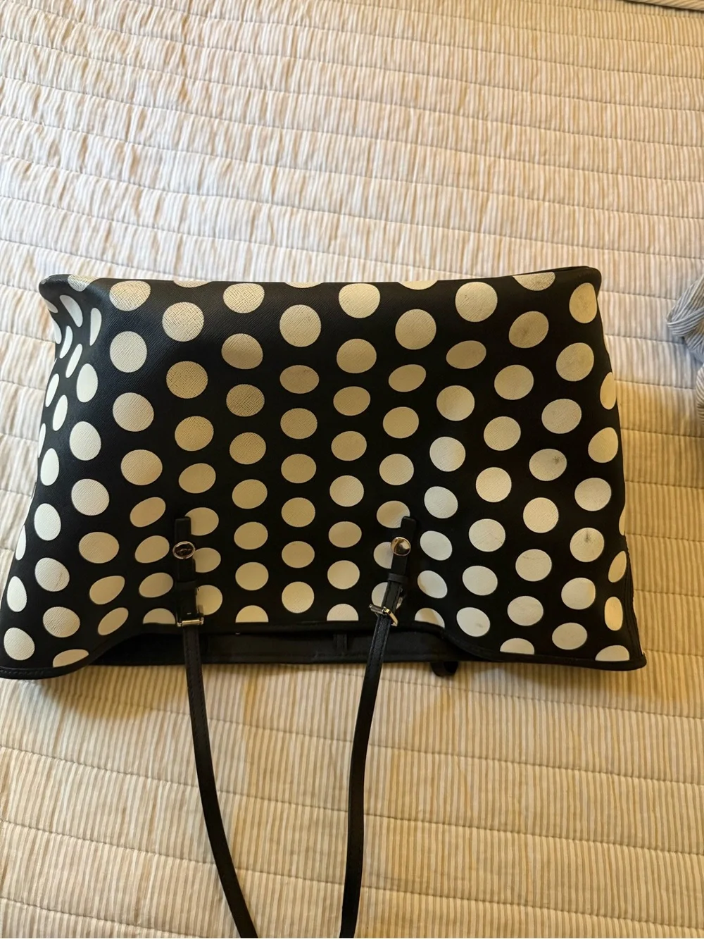 Michael Kors Black and White Polka Dot Tote - Picture 6 of 8